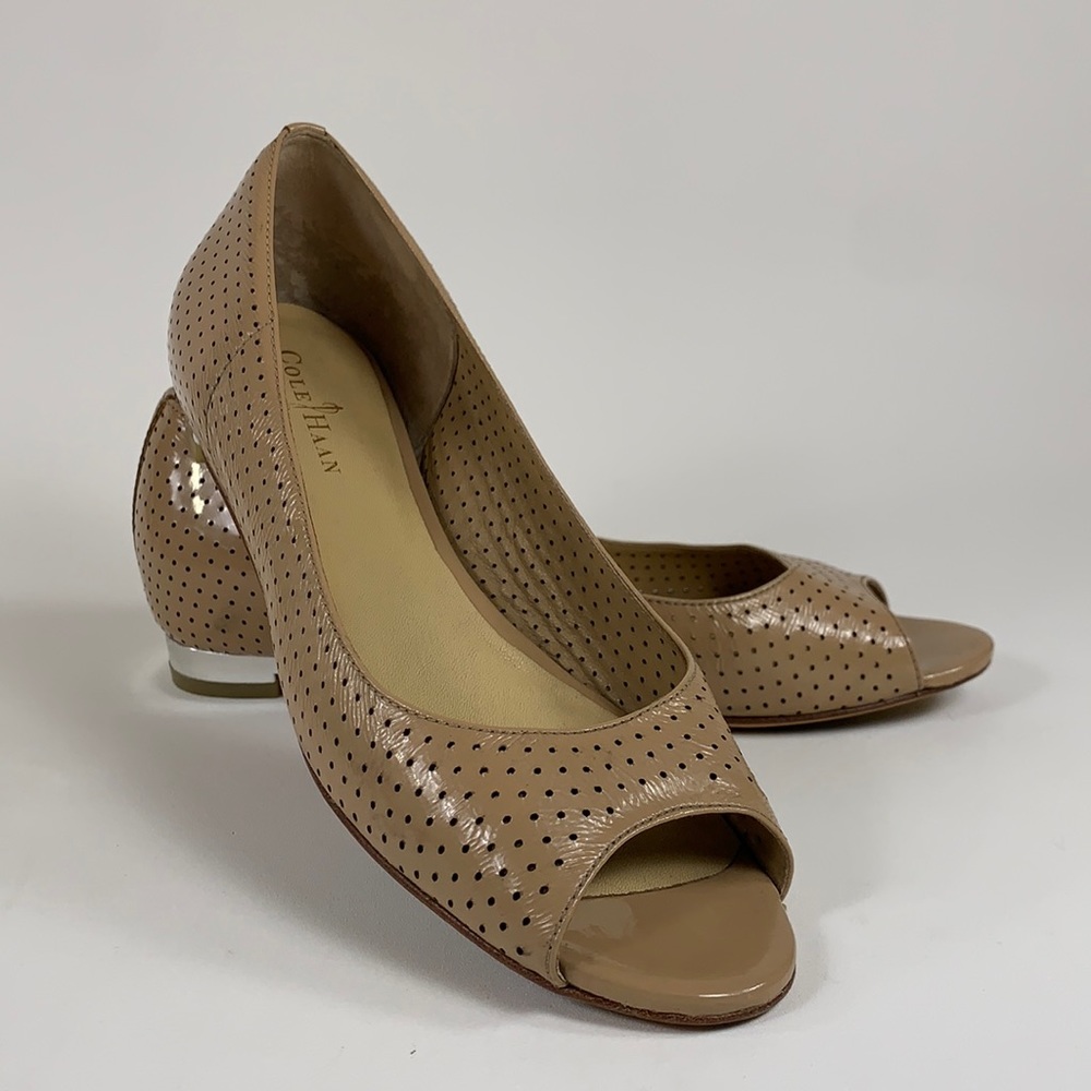 Cole Haan Nike Air Open Toe Flats, Tan, Size: 5.5